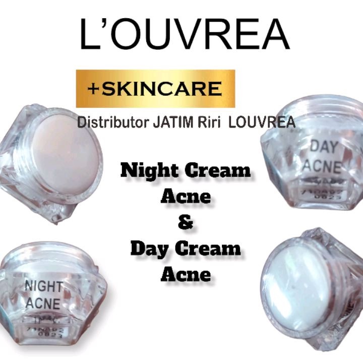 skincare Louvrea cream siang dan cream malam acne/L'ouvrea Night dan Day Acne
