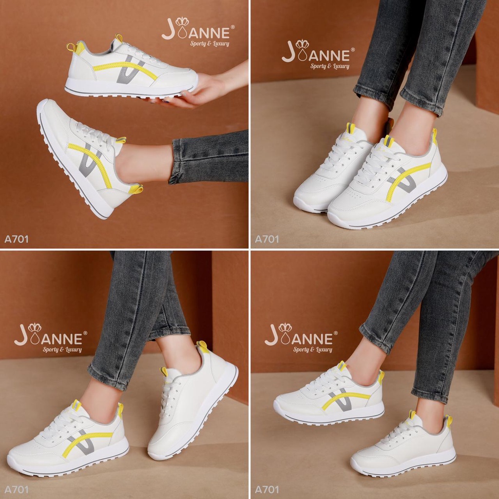 JOANNE Leather Sneakers Shoes #A701 ORIGINAL