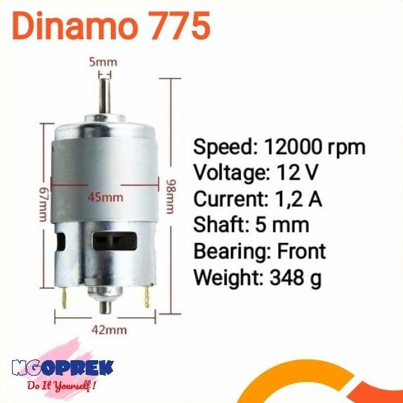 Dinamo 775 12V 12.000 Rpm Dinamo Rs775 Dc Motor