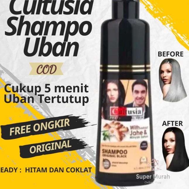 ➺ Shampo Cultusia Pewarna Uban shampo coklat Penghilang Uban - Cultusia Hitam ➶