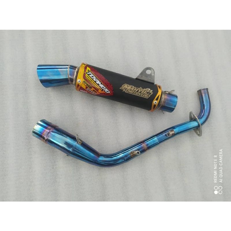 KNALPOT TEKAMOTO HEADER BLUE FOR AEROX OLD /NEW NMAX OLD/NEW ADV PCX VARIO SCOOPY BEAT MIO