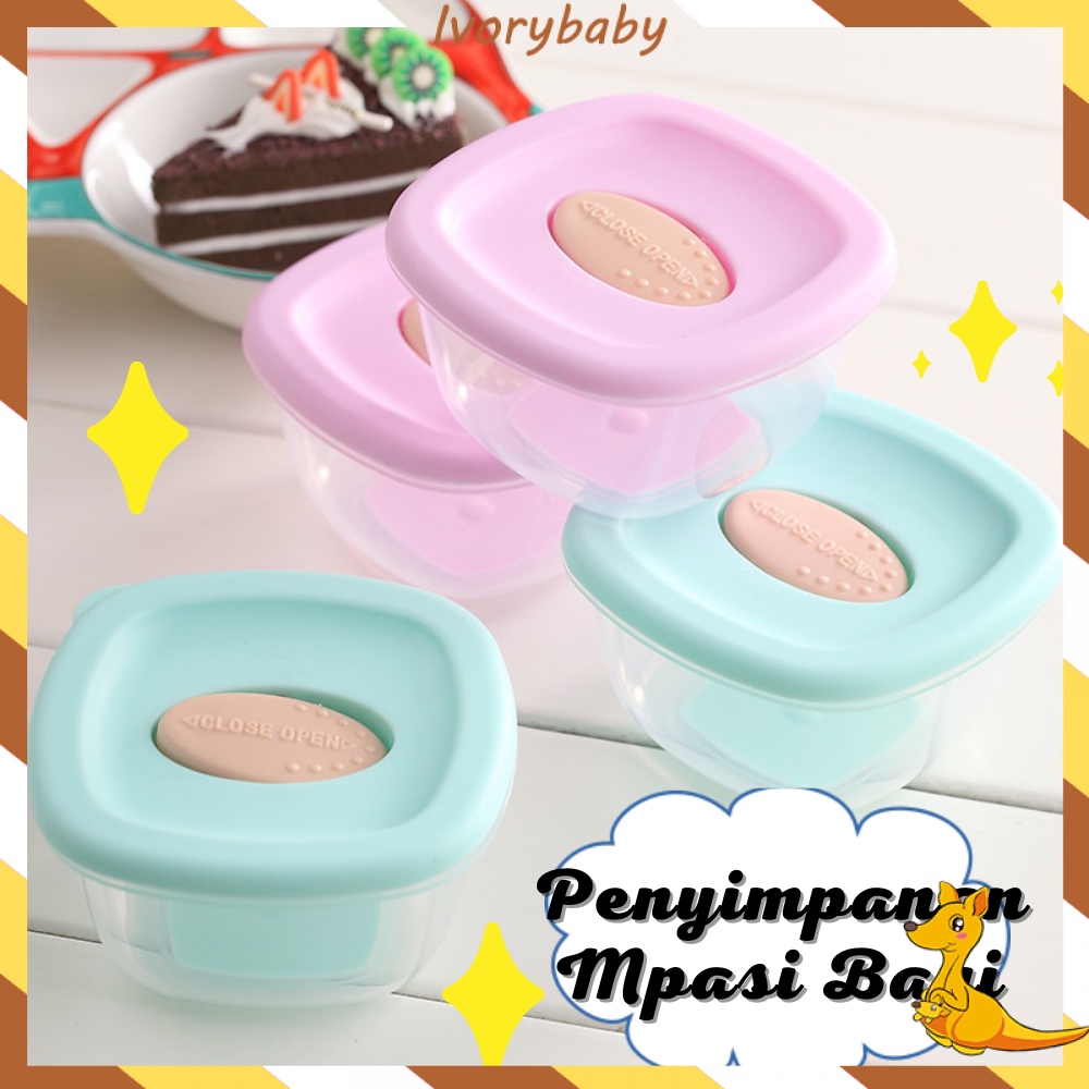 Ivorybaby Tempat makan bayi set/Food container mpasi/Wadah Kontainer Mpasi Bayi