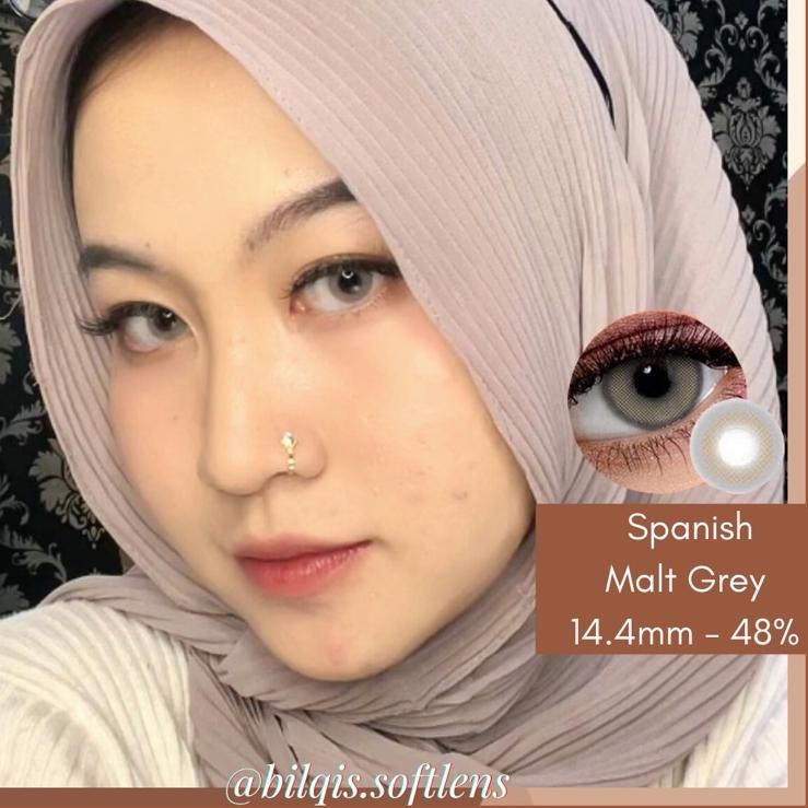 Modern.. BILQIS SOFTLENS Spanish Caramel Malt Diameter 14.4mm - Softlens Tanpa ring
