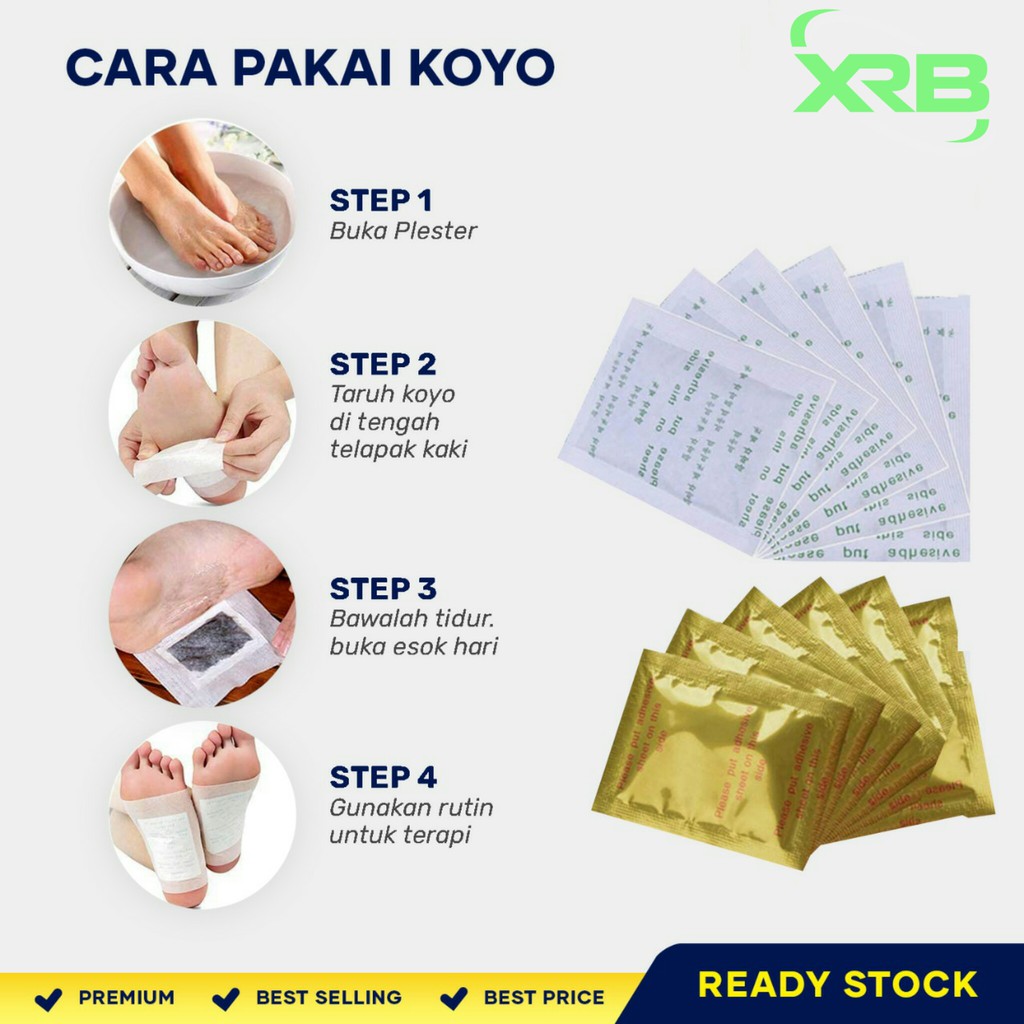 ORIGINAL Kinoki gold koyo kaki detox original isi 10 pad dalam 1 box Koyo Herbal Kaki Original