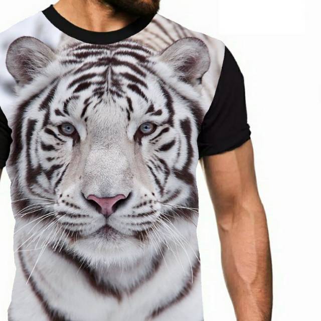 Kaos Macan Harimau Putih Maung Bandung Siliwangi Sunda Buhun white Tiger anak cowok murah fullprint