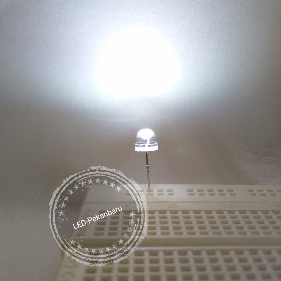 LAMPU LED STRAWHAT 5MM WARNA PUTIH - UNTUK LED MATRIX