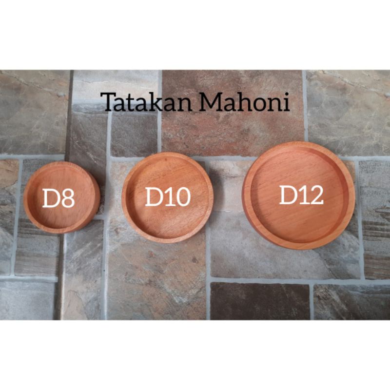 Tatakan kayu Mahoni/ Tatakan Gelas/ Tatakan Cangkir /Baki kayu Bulat D12cm