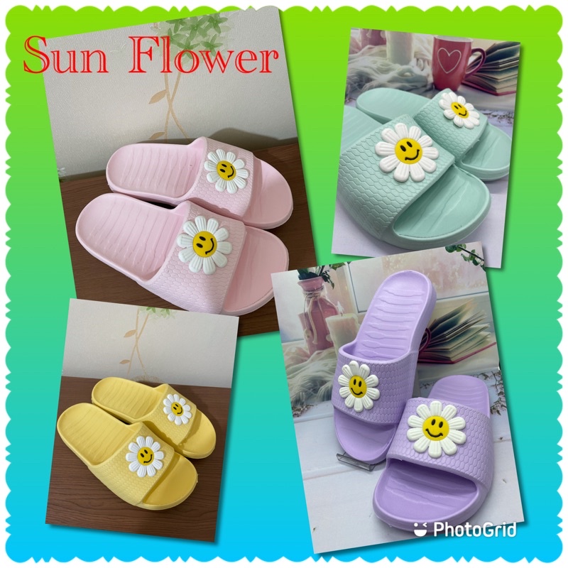 Slop Wanita Motif Sun Flower