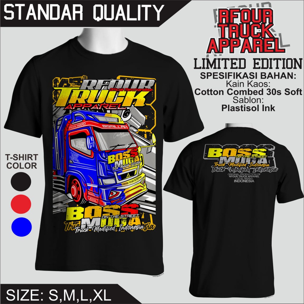 KAOS TRUK DEWASA STANDART QUALITY KATA BOS MUDA / KAOS TRUK ANTI GOSIP / KAOS CANTER MANIA