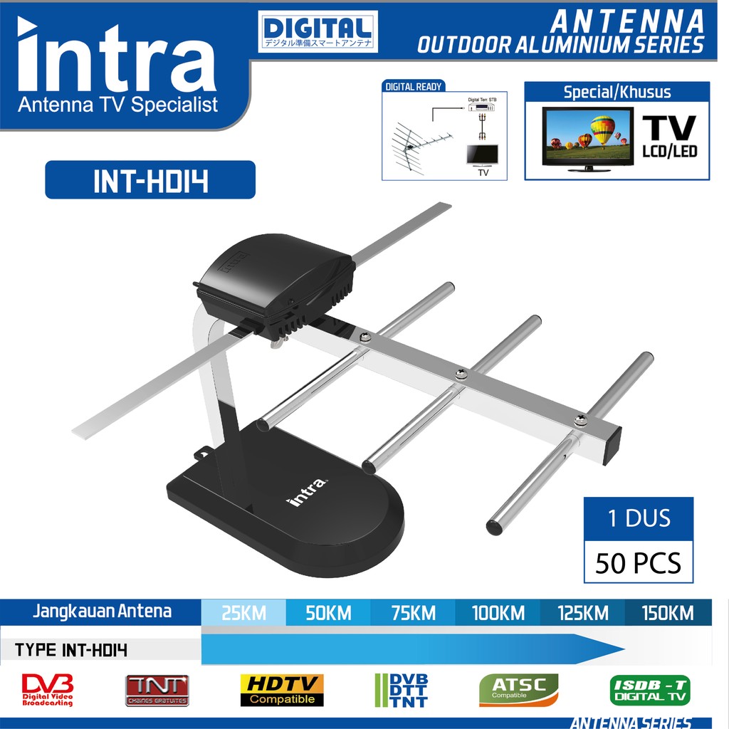 Antena TV Dalam Digital INTRA INT-HD14 Best FOR LCD &amp; LED TV