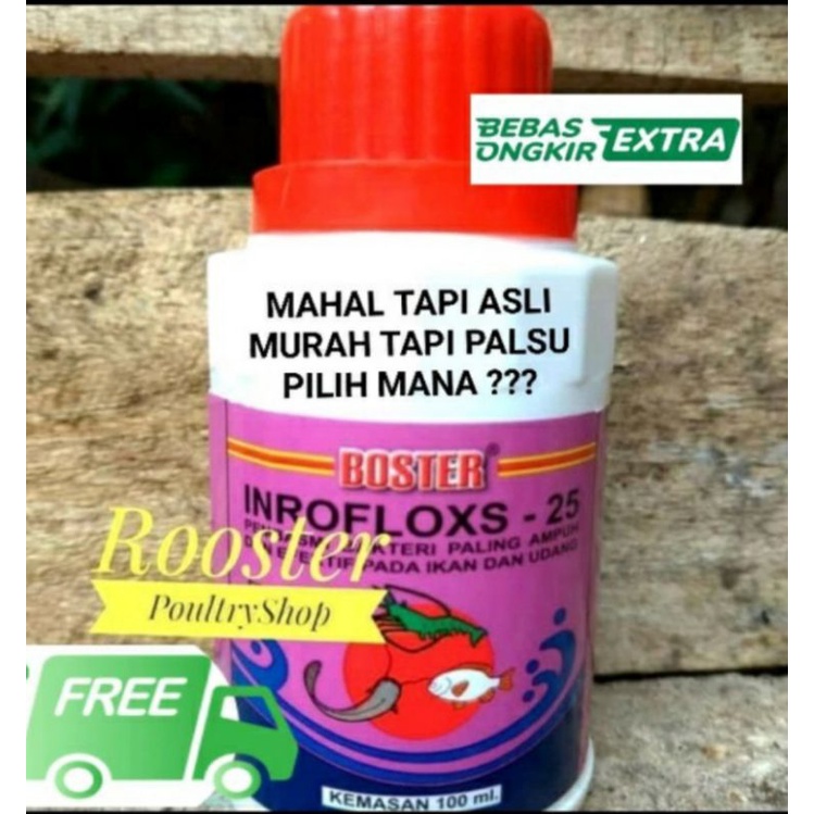 Boster Booster Inroflok Inrofloks Inrofloxs 25 Cair 100 ml Obat Ikan Koi Nila Patin Gurame Gabus Cup