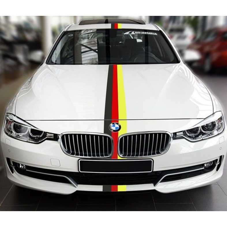 Tempelan Stiker Garis Warna Bendera German Itali Perancis Modifikasi Mobil Praktis