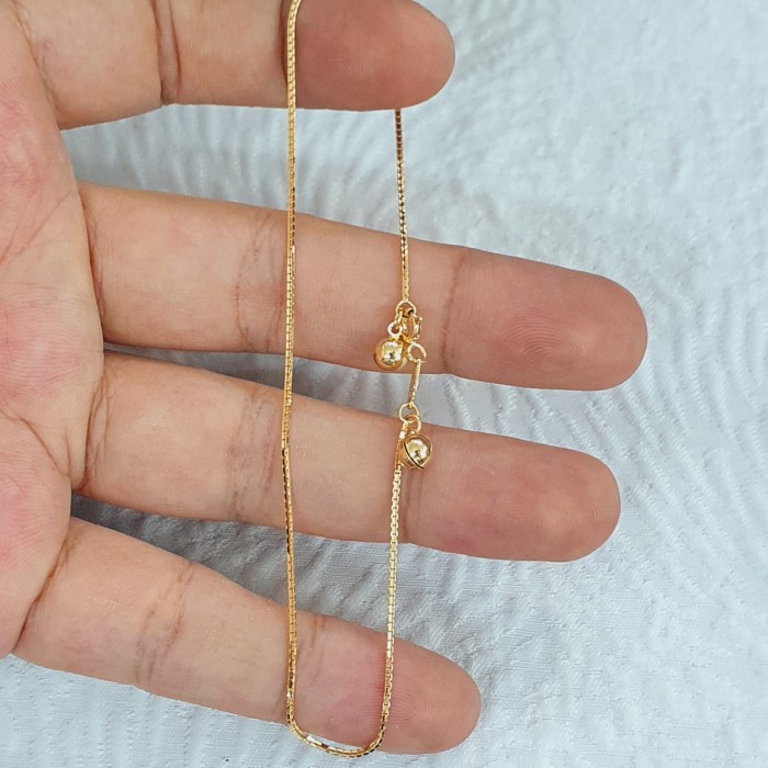 gelang kaki italy santa 2 klintingan emas 70% 700 70 % 2 gr an