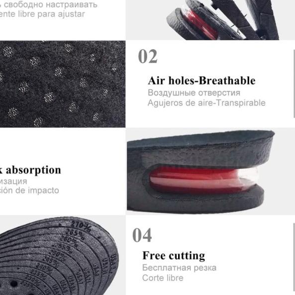 INSOLE PENINGGI BADAN SOL PENINGGI BADAN INSTANT INSOLE SEPATU - Hitam