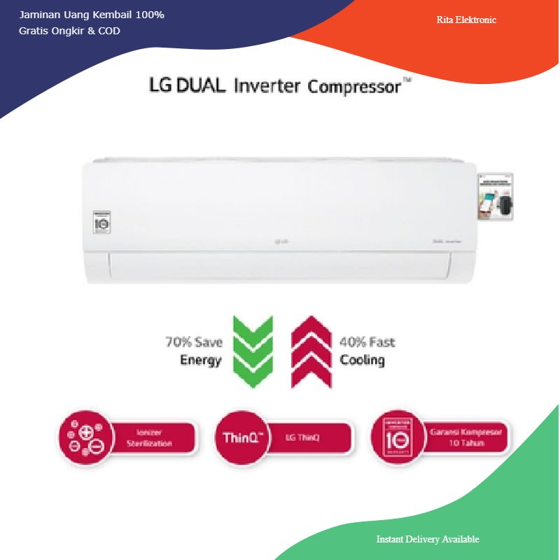 AC LG 1 PK Inverter Kota Padang