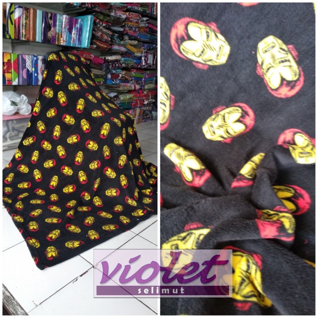 SELIMUT BULU IRONMAN / SELIMUT HITAM / IRON MAN / MARVEL HEROES / ODADING