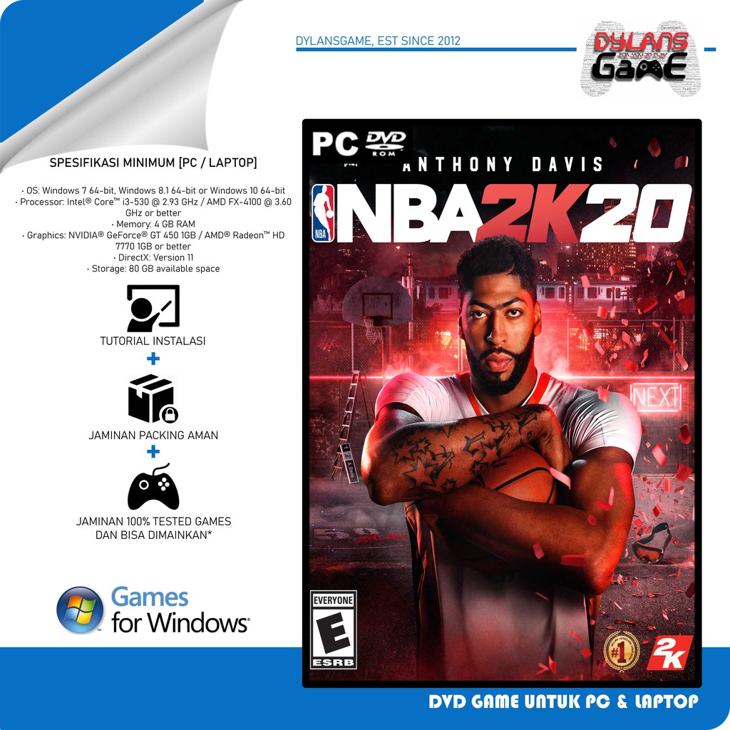 NBA 2K20 DVD GAME PC / GAME LAPTOP