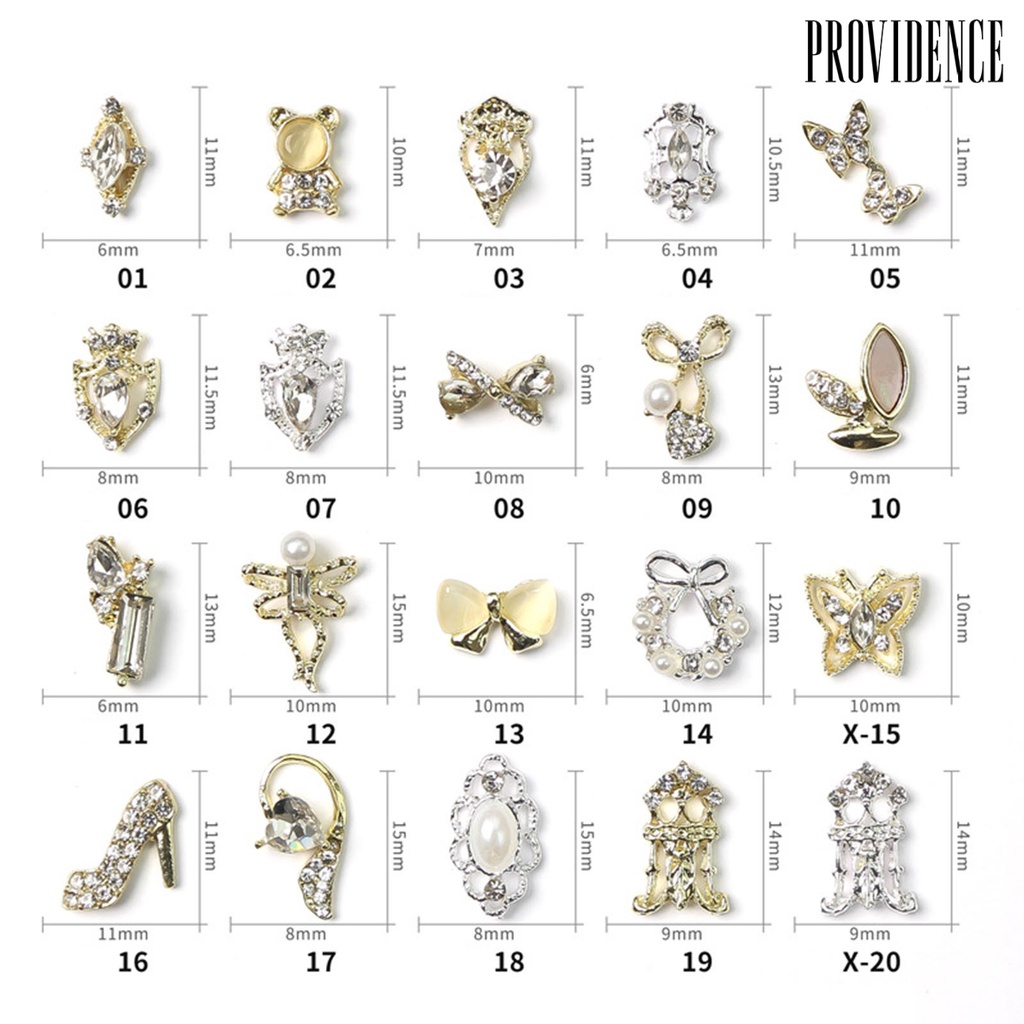 Providence 10pcs / Set Ornamen Kuku Aneka Bentuk Bahan Alloy Lapis Ab Gaya Vintage Untuk Wanita Charms