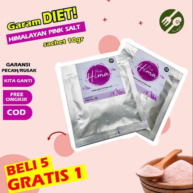 

HIMALAYAN SALT / GARAM HIMALAYA SACHET BUY 5 FREE 1 10GR - PINK HIMA MANDAGITA