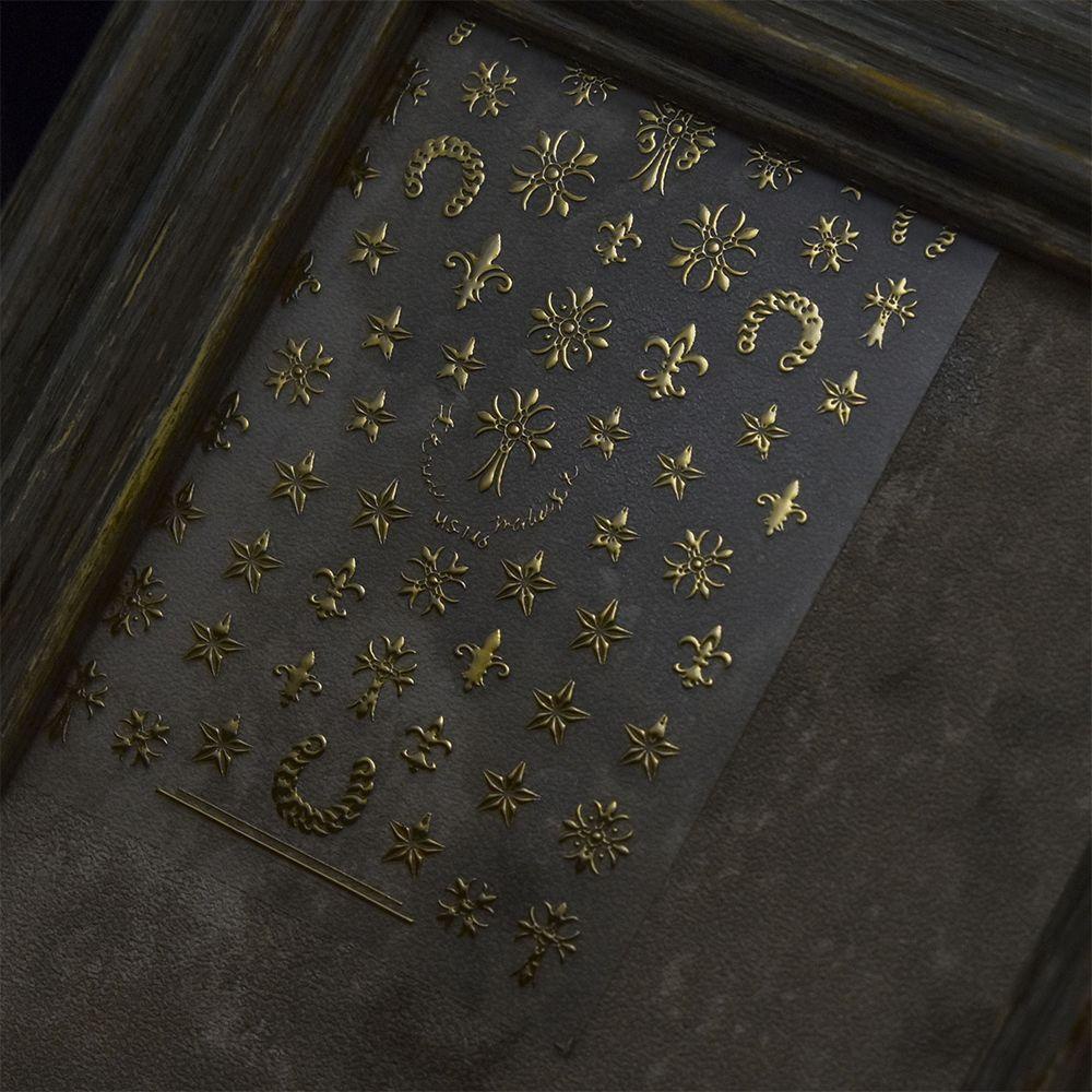 AUGUSTINA Agustina Nail Art Sticker Craft Retro Punk Cross Star Laser Silver Manicure Stiker Dekorasi Kuku