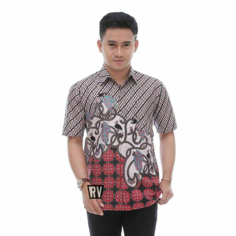 Hem Kemeja batik pendek motif morena baju distro murah M-10XL reguler super jumbo seragam kantor