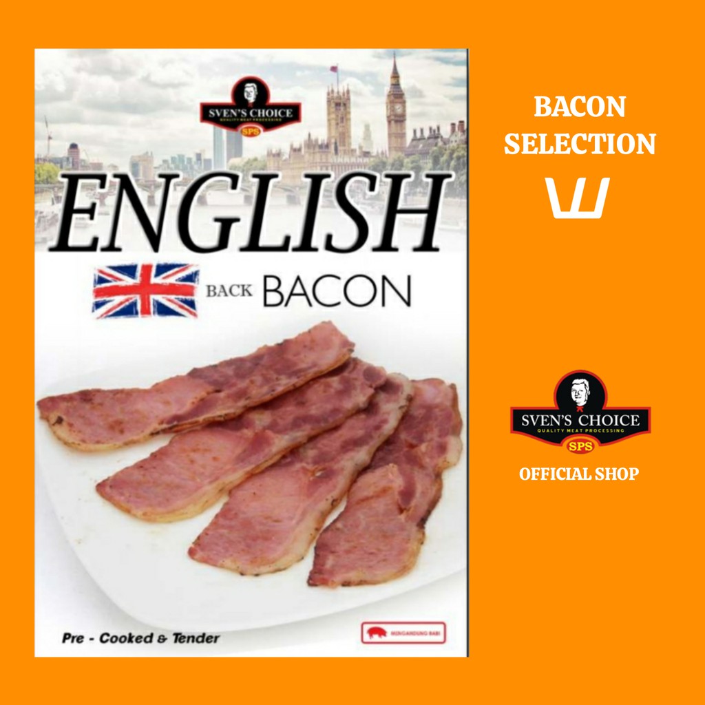 Svens Choice Bacon English Back Bacon 250G Pork