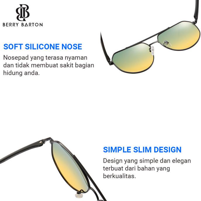 Kacamata Frame Aviator Sunglasses Polarized Pengemudi Bluecromic 8502