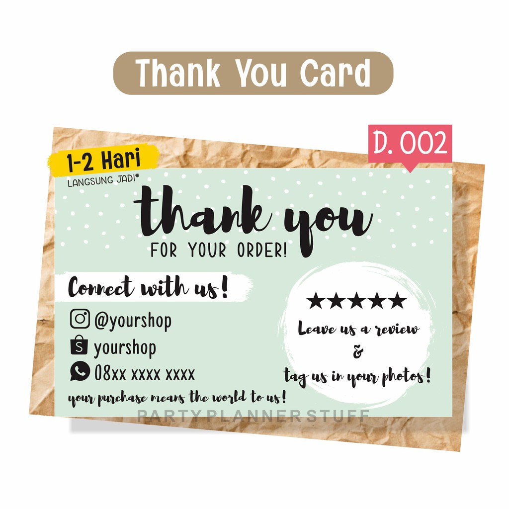Thankyou card olshop / kartu ucapan olshop / thanks card / kartu ucapan terimakasih / stiker olshop