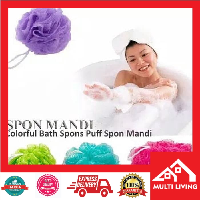 Shower Puff Lembut / Bath Ball Sponge / Spons Halus Mandi Busa