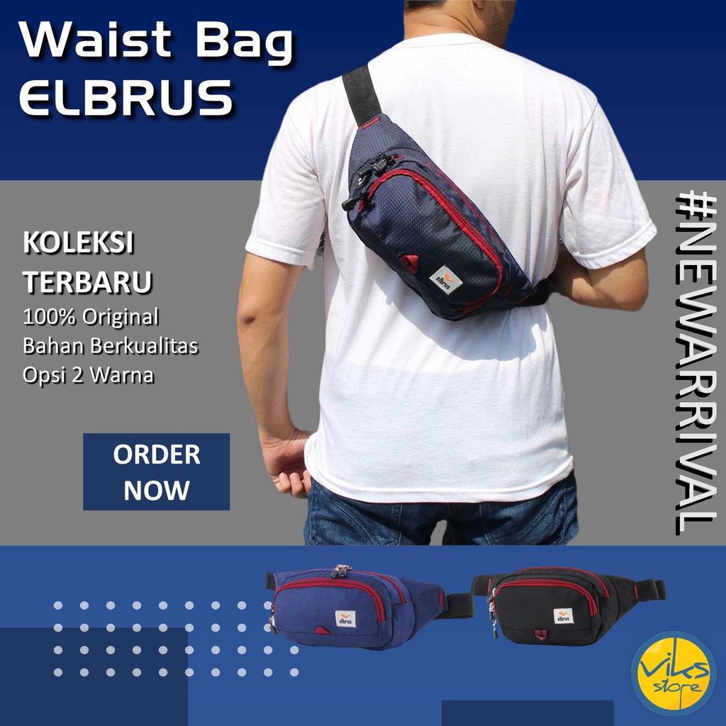 Tas Pinggang Pria / Cowok Selempang Waist Bag Bahu Casual Multifungsi Original Lokal