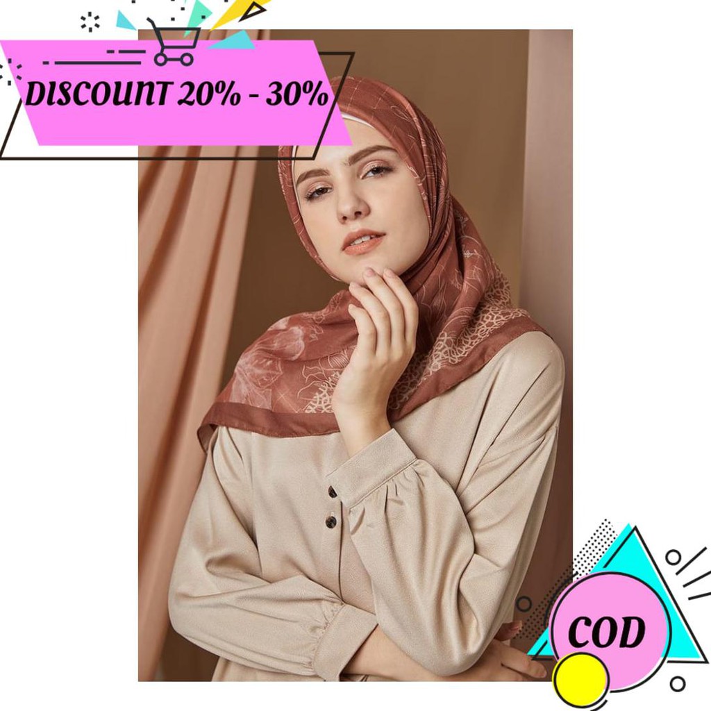 (BAYAR DITEMPAT) HIJABENKA - FASHION MUSLIM HIJAB SEGI EMPAT AZALEA IN AA1047