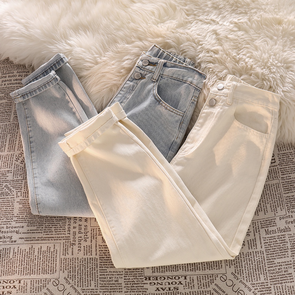 celana jeans wanita / celana jeans model terbaru / korean style / termurah kekinian/pinggang elastis（realpict）