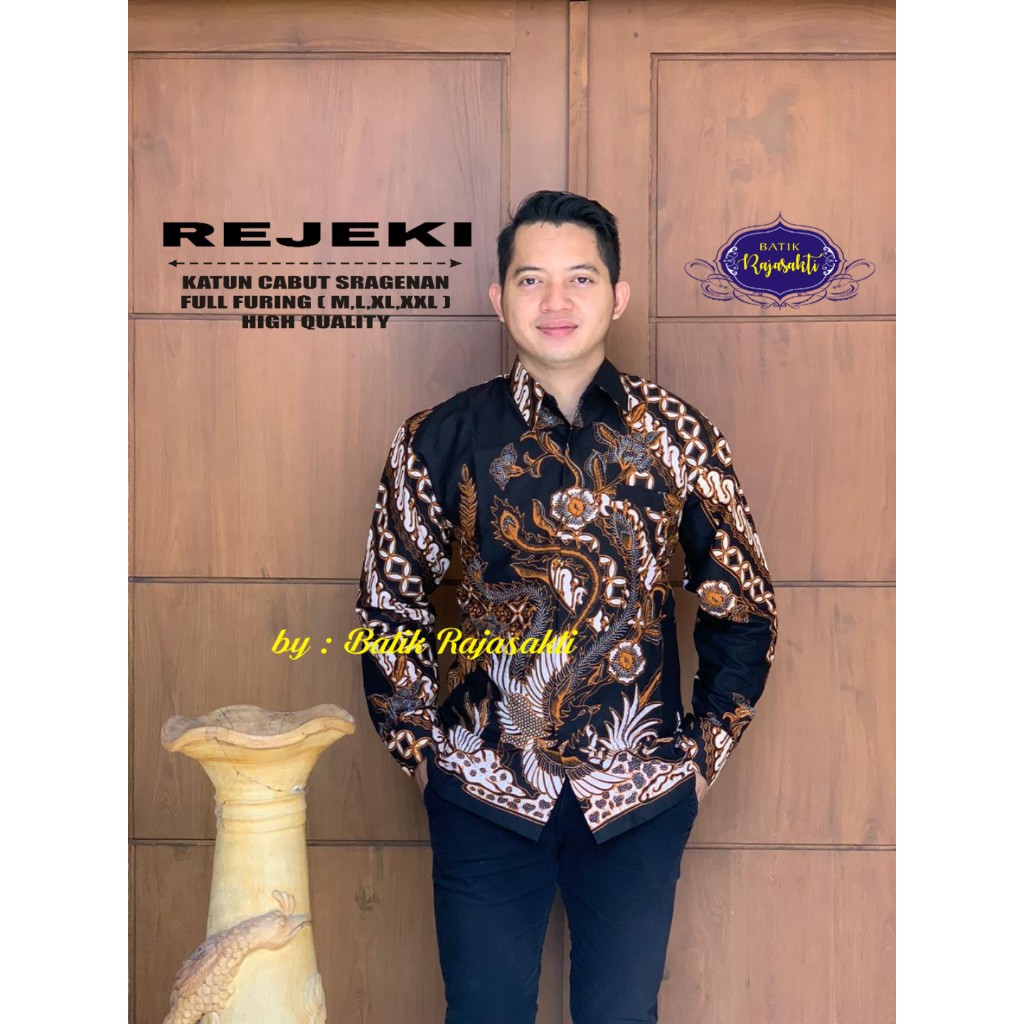 REJEKI 2 RAJASAKTI KEMEJA BATIK SOLO PRIA LENGAN PANJANG LAPIS FURING ATASAN BATIK PREMIUM MODERN KATUN HALUS BAHUWIRYA  BANAMITRA BANAMITRA PUTIH BANGSAWAN BAYU PUTRA BERLIAN BIRU BHARATAYUDA BIMASENA BIRENDRA BIRU INDAH BRAHMAKERTA BRAHMAKERTA MERAH