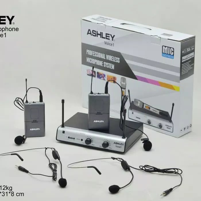 Mic Wireless Jepit dada Ashley Voice 1 Voice1 Clip On Headset Utk Imam Senam Podcast ORIGINAL