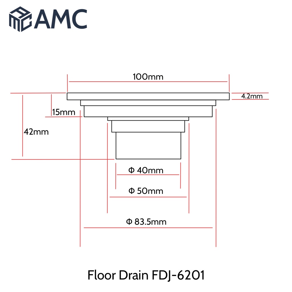 AMC FDJ 6201 Floor Drain Strainer Saringan Got Kamar Mandi Anti Bau