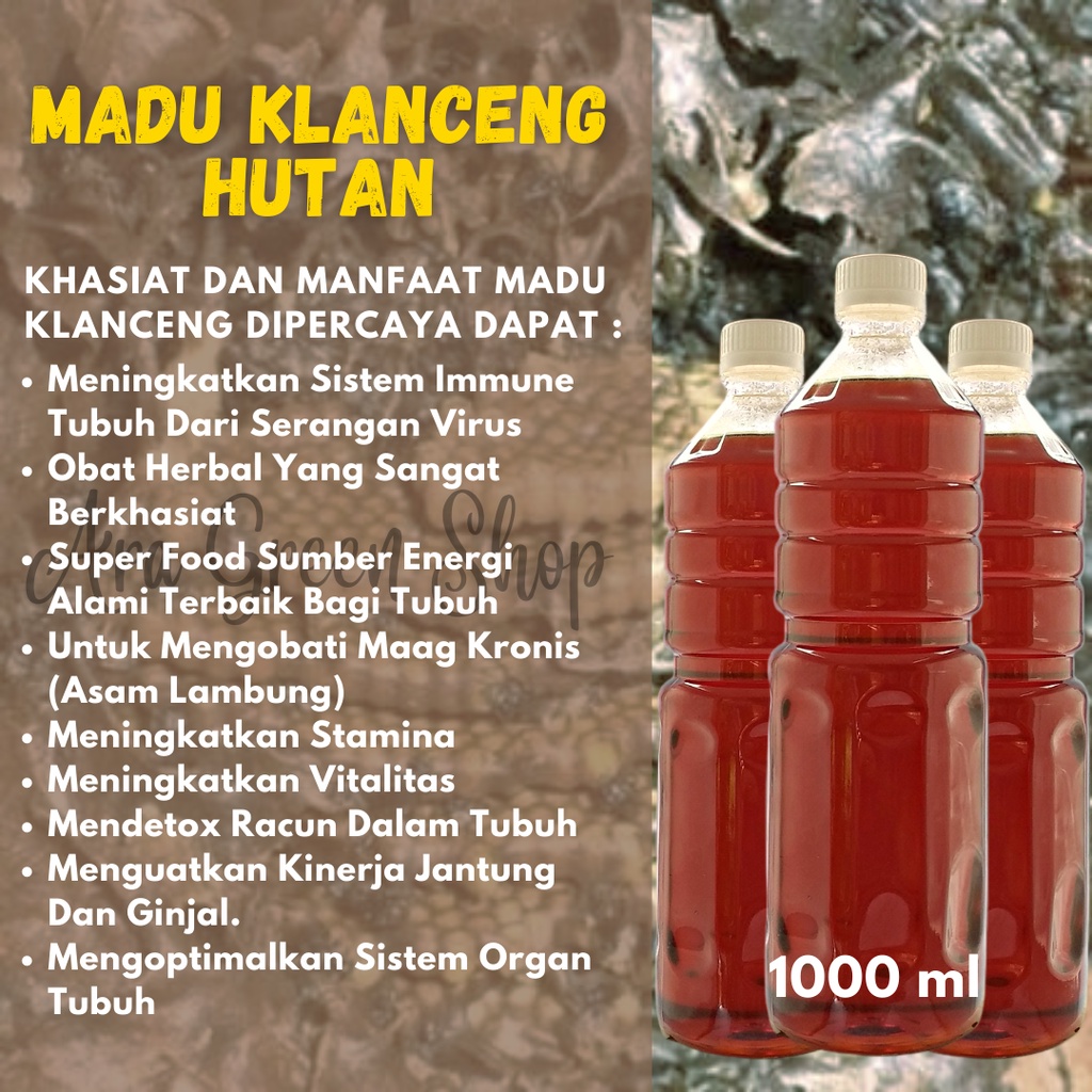 

MADU KLANCENG HUTAN ASLI MADU KELULUT MURNI ORIGINAL 100% 1000ml 1Liter