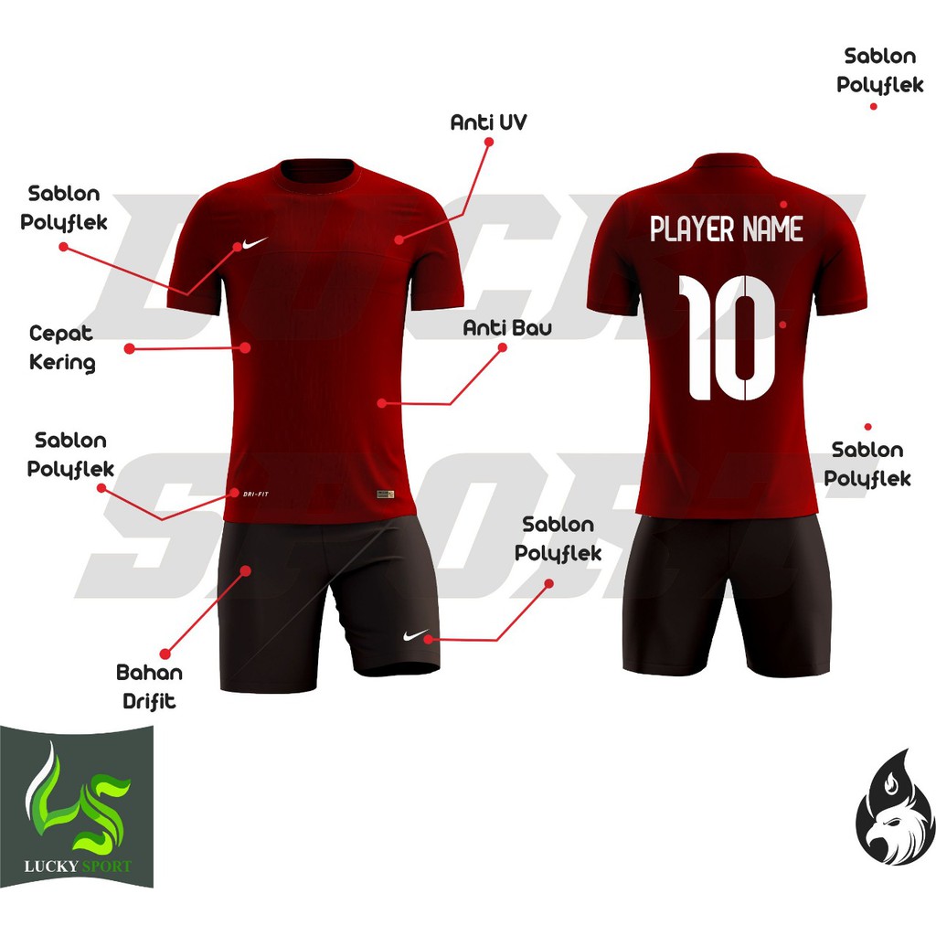 PAKAI NAMA + NO SUKA SUKA Stelan Jersey Futsal Training Sepak Bola Baju dan celana olahraga Murah