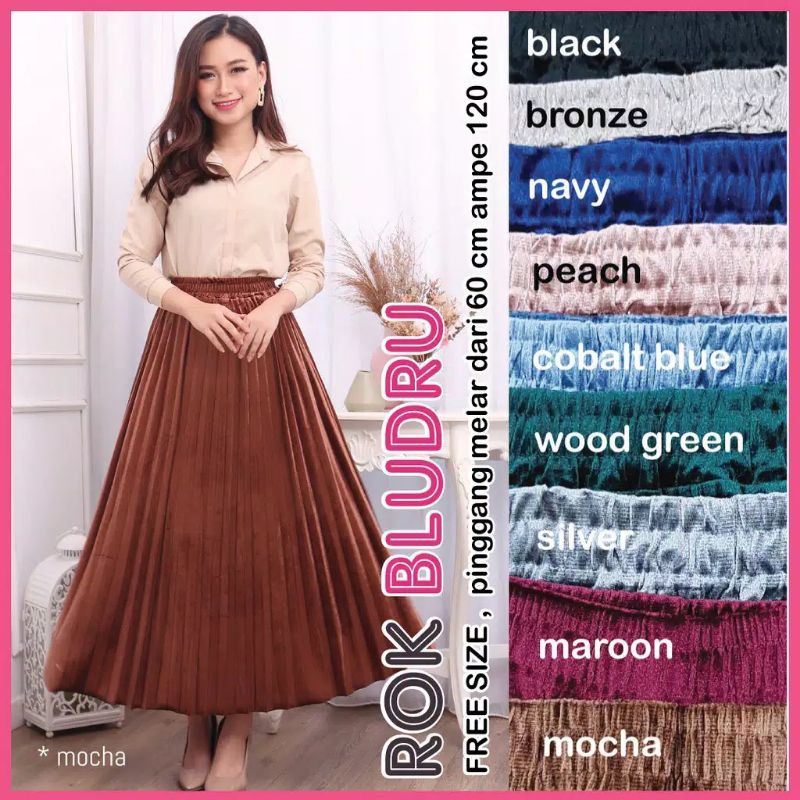 ROK VELVET PKISKET BLUDRU / ROK BLUDRU PLISKET