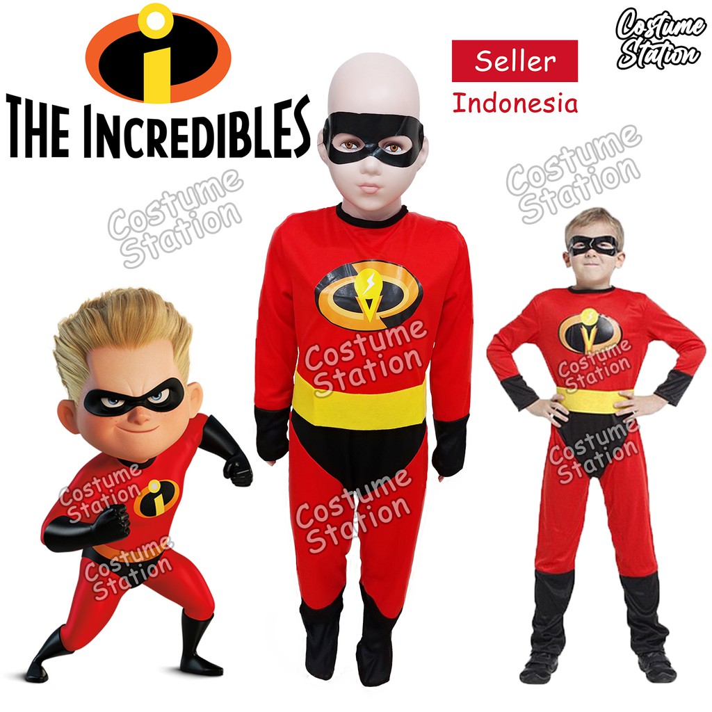 Kostum Superhero Dash The Incredibles / Costume Incredibles Disney anak laki