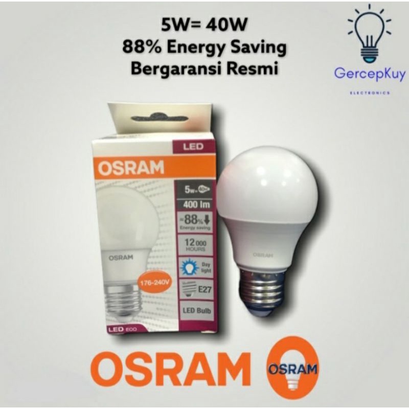 Lampu LED Osram 5 W / 5 Watt Putih E27