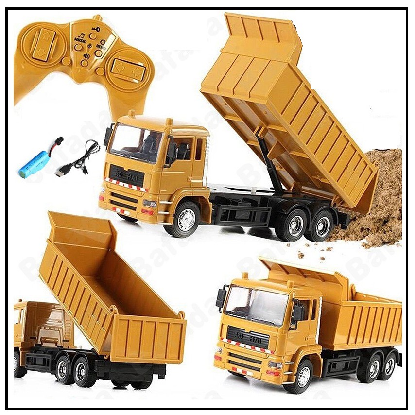 PROMO MAINAN ANAK ALAT BERAT DUM TRUCK  / TRUK  dump remote control KOBELCO BANGUNAN excavator