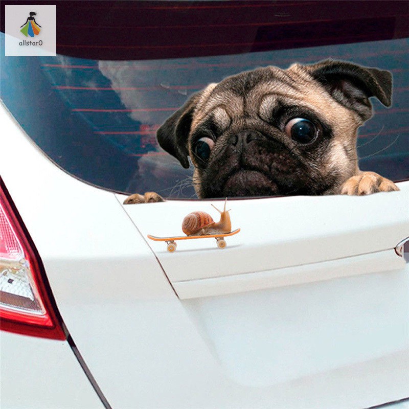 Stiker Mobil Laptop Motif Gambar 3d Anjing Lucu Shopee Indonesia