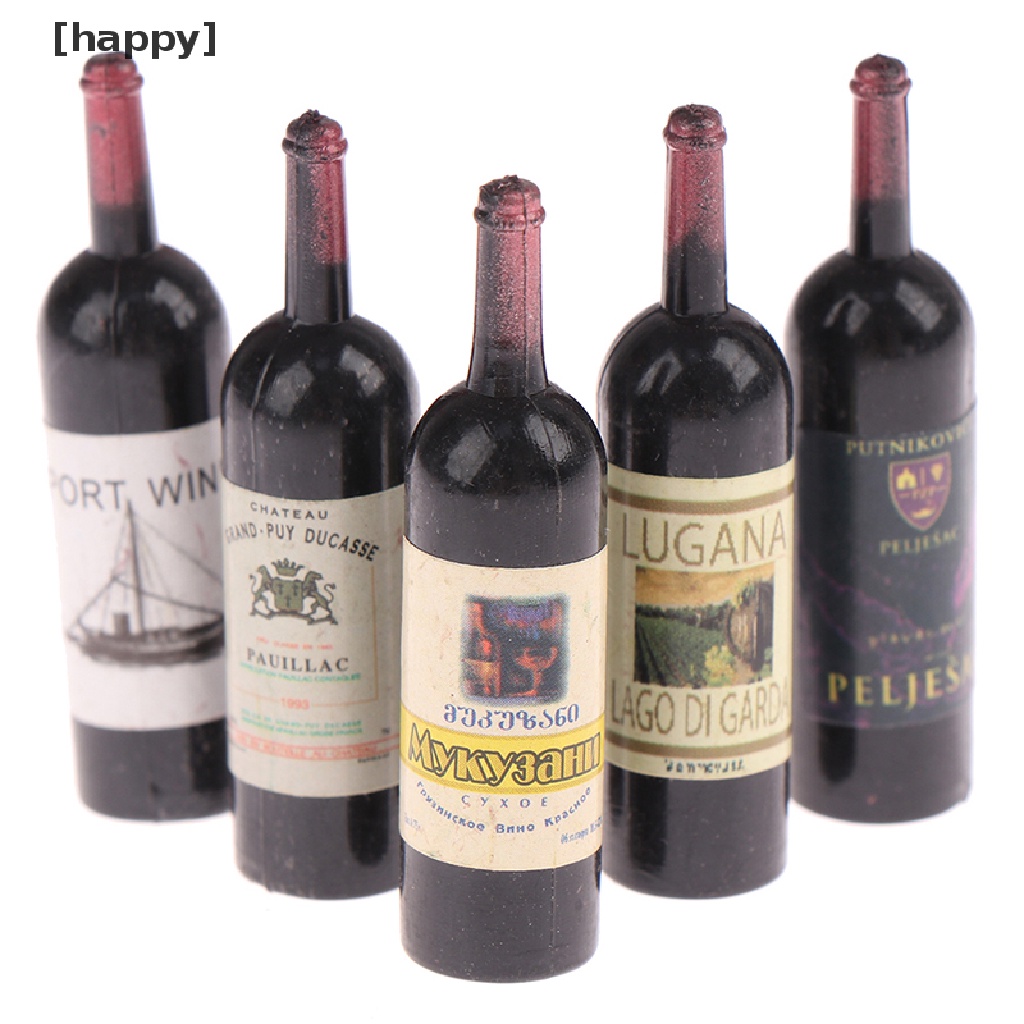 10pcs Miniatur Botol Wine Bahan Resin Untuk Aksesoris Rumah Boneka