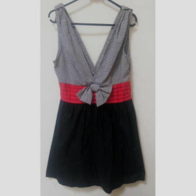 Preloved Dress Pendek + Kemben hitam