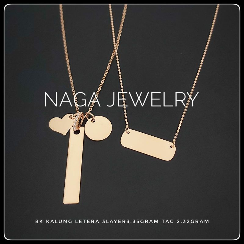 KALUNG LETTERA TAG EMAS SETENGAH TUA