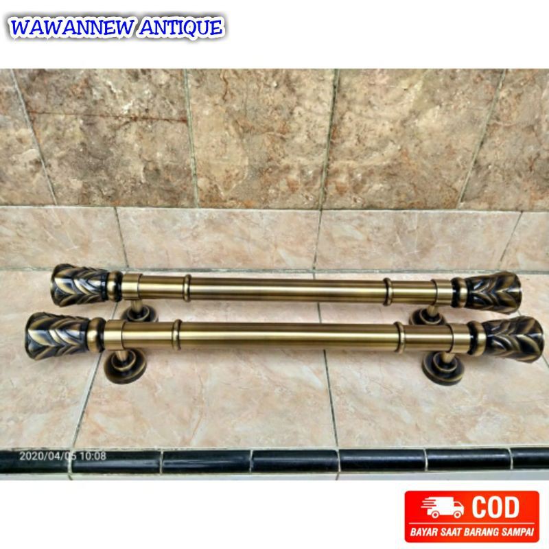 Handle Pintu Rumah Pagar Kuningan Antik Murah Motif Nanas AB 80cm