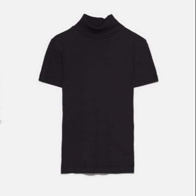 zara black high neck top