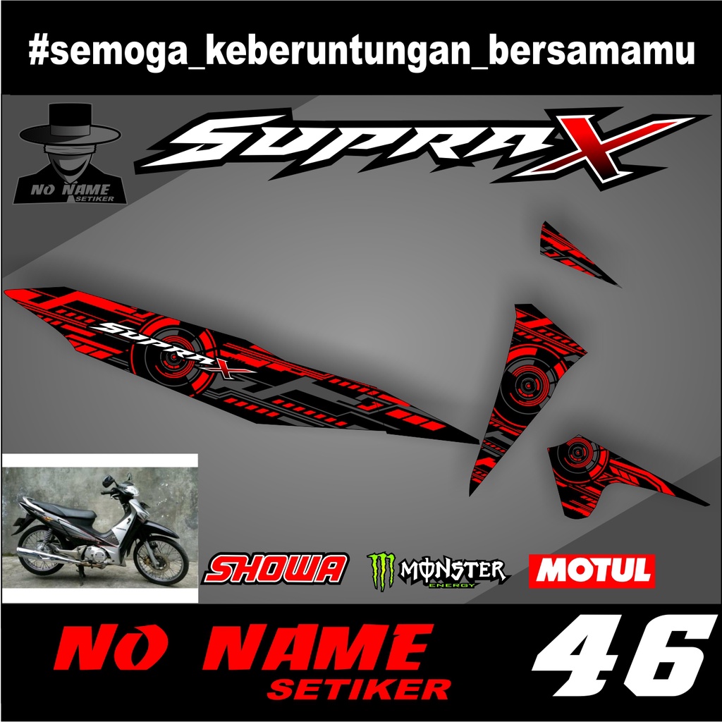 Striping Supra 100(46) / Supra X / Supra Fit Lama Variasi Sticker Stiker Skotlet Motor