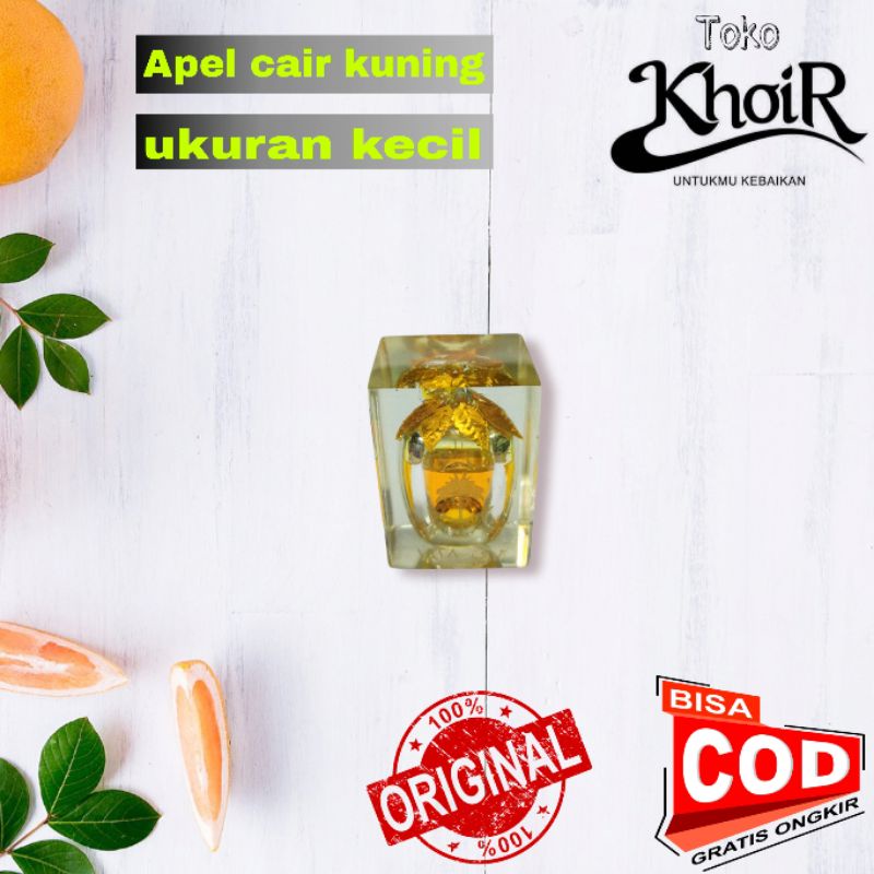 minyak apel jin cair warna kuning ukuran kecil bahan fiber press daun bisa request melalui chet/diketerangan