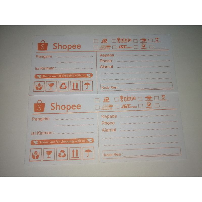 

LABEL PENGIRIMAN SHOPEE ISI 50 LEMBAR